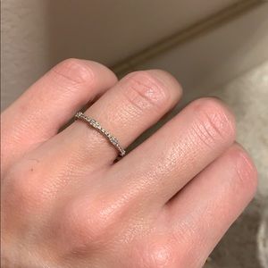 14K white gold diamond stacking ring size 5.5